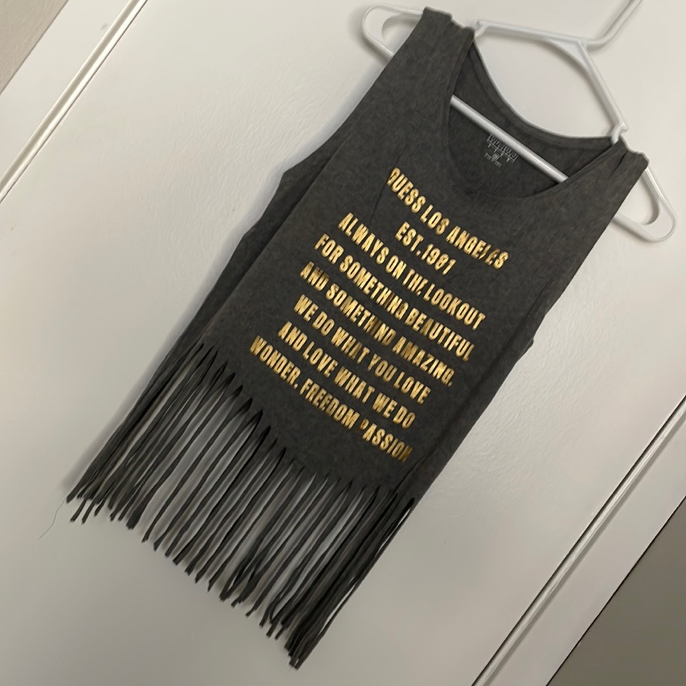 Guess designer tank top with fringes
